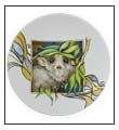 Pygmy Possum plate hand painted by Anne Blake