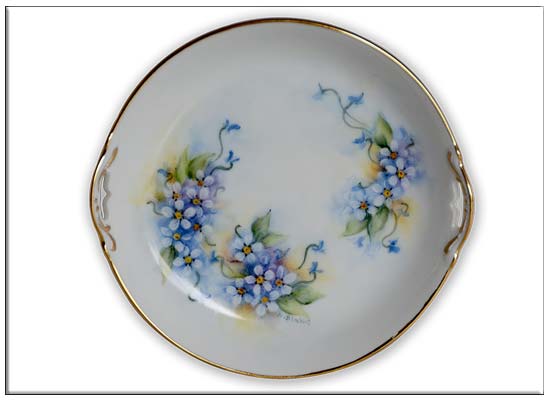 Blue Forget-me-Not dish  by Anne Blake