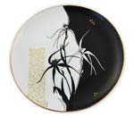 Black on White Orchid plate by Anne Blake
