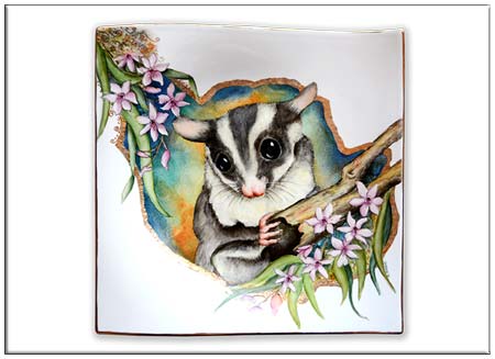 Sugar Glider with Cooktown Orchids