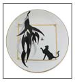 Cat & Gum Leaf plate by Anne Blake