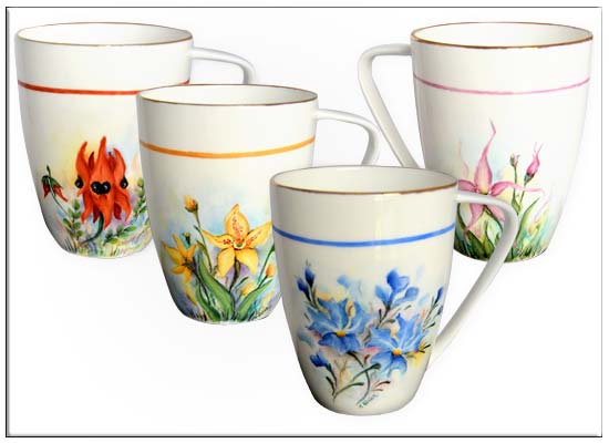 Wildflower mug set by Anne Blake