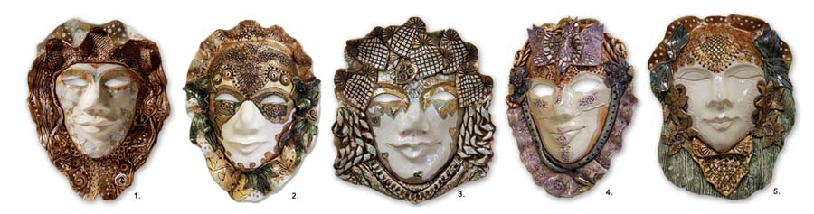 Selection of masks by Brenda Henderson