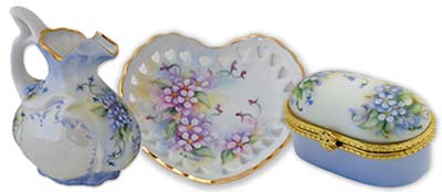 Collection of forget-me-not pieces by Anne Blake